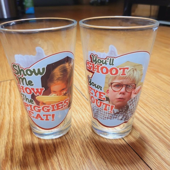 A Christmas Story Tumbler Pint Glass How The Piggies Eat You'll Shoot Your Eye - Picture 9 of 11